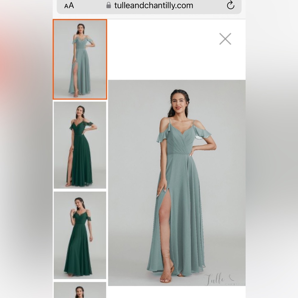 Deep sea bridesmaids dress